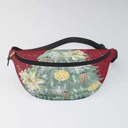 Christmas Tree Merry Christmas Red Fanny Pack