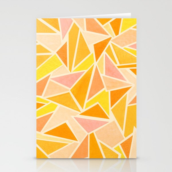 Apricot Triangles Stationery Cards