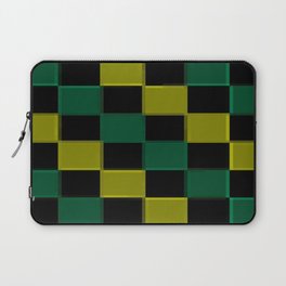 Green Olive Black Checkers Laptop Sleeve
