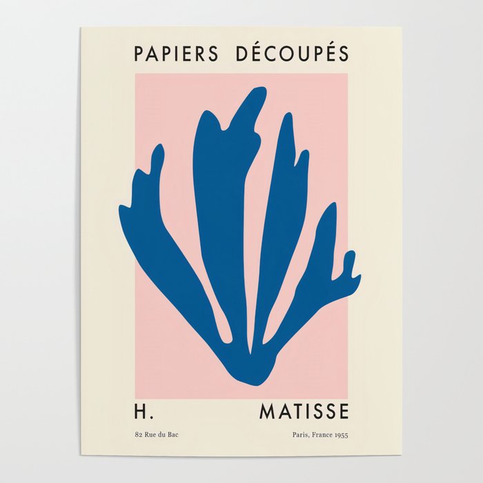 Henri Matisse, Cut-outs Blue Pink Poster