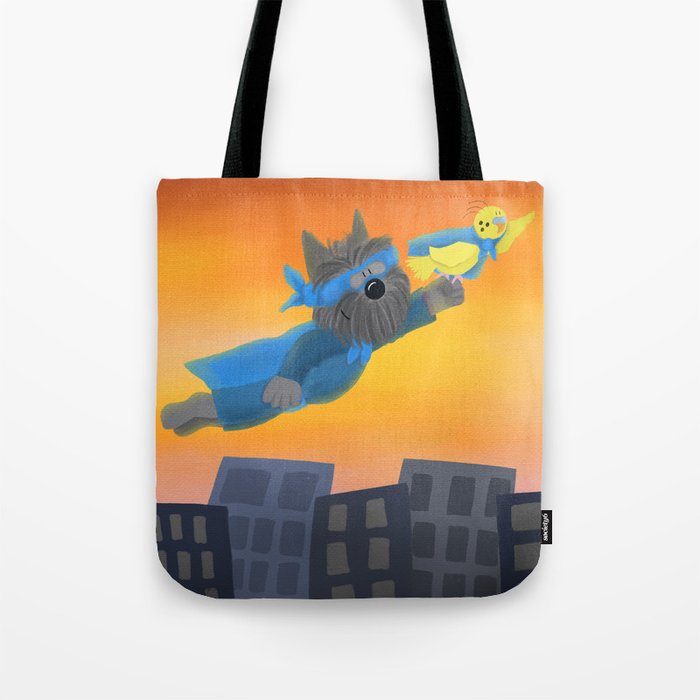 Super Heroes - Dog and Bird Tote Bag