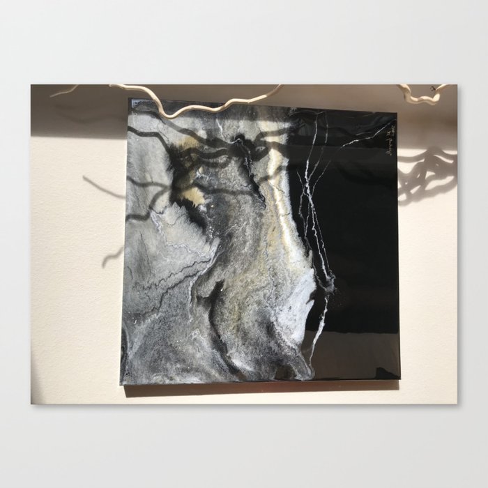 Resin Art Art Resin On Canvas Abstract Resin Painting 20x20 Black And White Resin Painting Wall De Canvas Print By Artbymike Society6