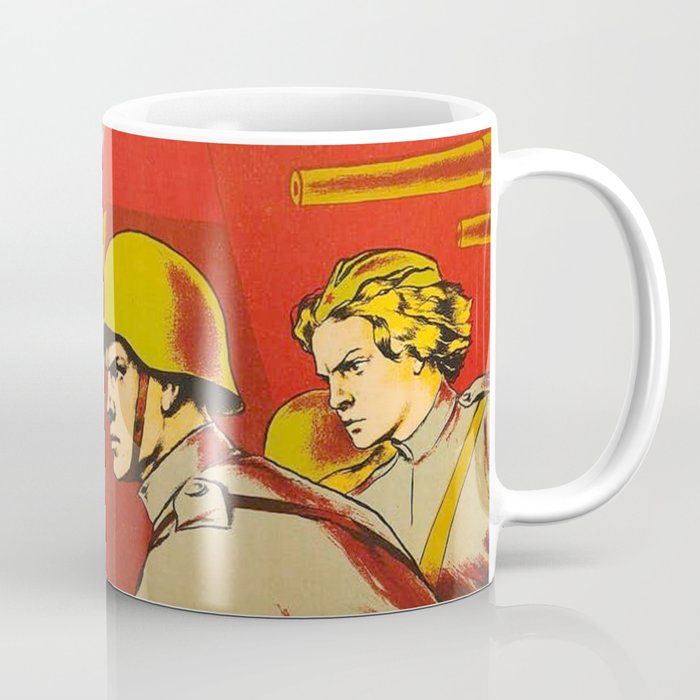 1943 Vintage 25th Anniversary Komsomol USSR WWII Soviet Propaganda Poster Coffee Mug