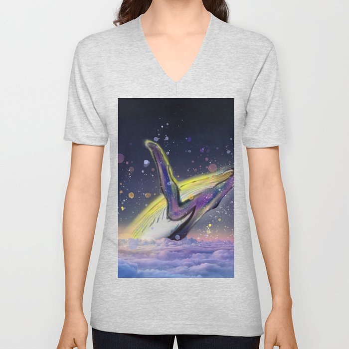 Whale Paradise V Neck T Shirt