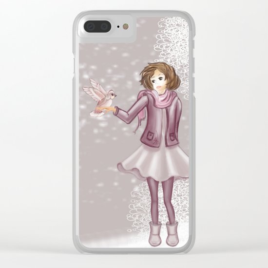 Snow Girl Clear iPhone Case