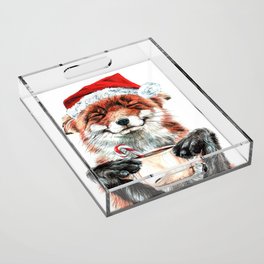 Morning Fox Christmas Acrylic Tray