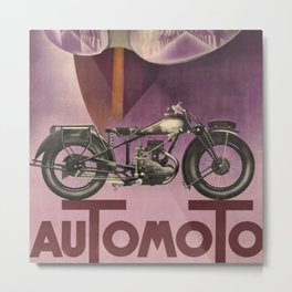 1930 Vintage Art Deco Advertising Poster Automoto Motos Bicycles Motorcycles Version 2 Metal Print | Ralley, Poster, Artdeco, Advertising, Vintage, Sturgis, Indian, Automoto, Bicycles, Motorcycles 