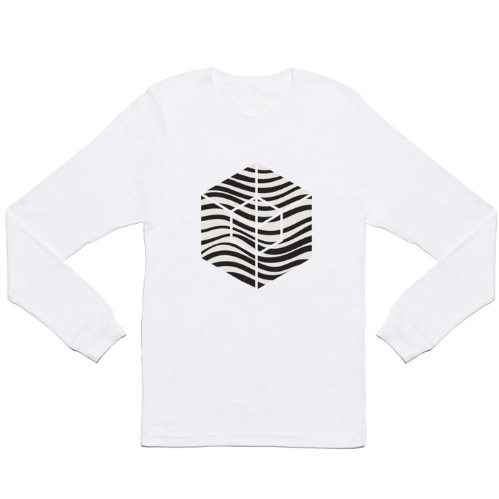 Wavy lines black and white Long Sleeve T Shirt