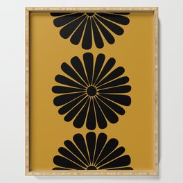 Retro Daisy Abstract VIII Golden Yellow Bold Floral Serving Tray