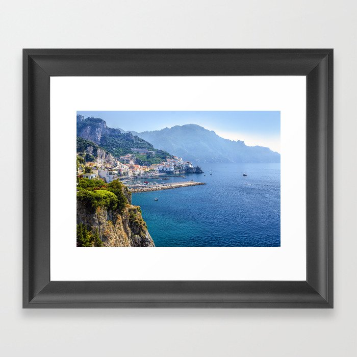 Amalfi Town on the Mediterranean Sea, Italy Framed Art Print