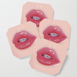 Red Glossy Lips Coaster