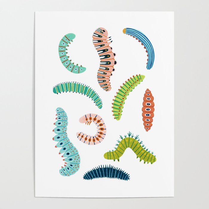 Chubby Caterpillars Poster
