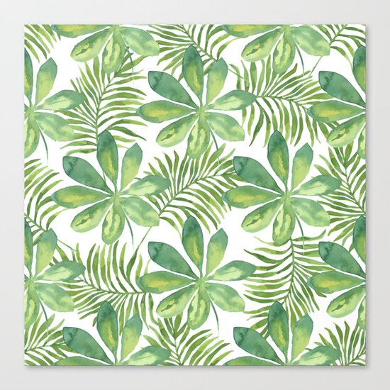 Tropical Branches Pattern 01 Canvas Print
