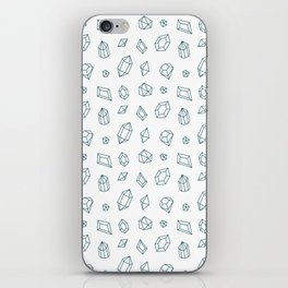 Teal Blue Gems Pattern iPhone Skin