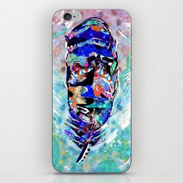 Colorful Blue Feather Art - Wild Blue Feather iPhone Skin