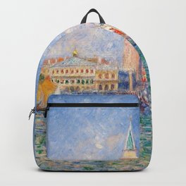 The Palace of the Doge's & St. Mark's Square Venice Italy landscape painting by Pierre Renoir Backpack | Campanile, Belltower, Grandcanel, Boats, Canal, Murano, Gondola, Italy, Canals, Curated 