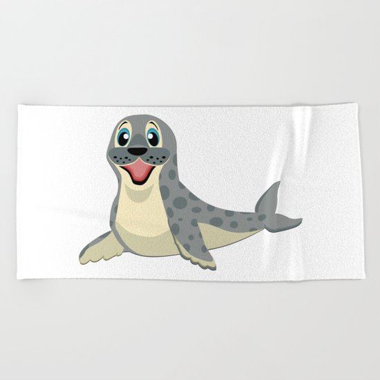 Smiling Baby Seal Beach Towel
