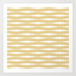 Beige and White Geometric Horizontal Striped Pattern Art Print