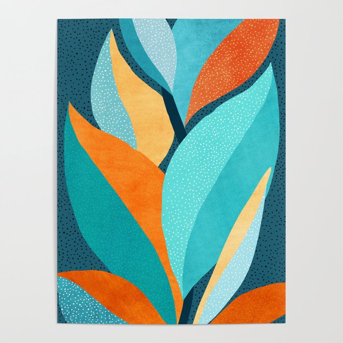 Abstract Tropical Foliage Poster