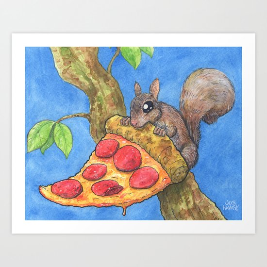 The North American Pizza Squirrel Art Print