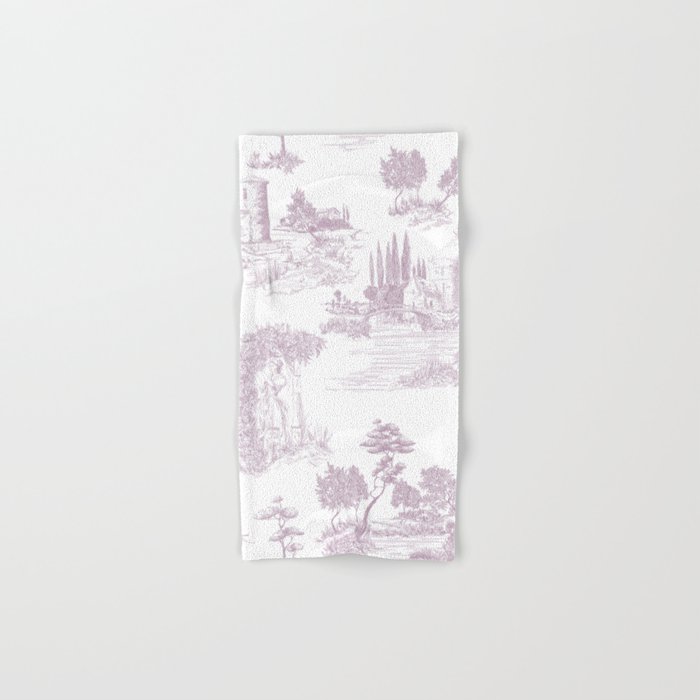 Toile de Jouy Vintage French Soft Lilac Blush Pastoral Pattern Hand & Bath Towel