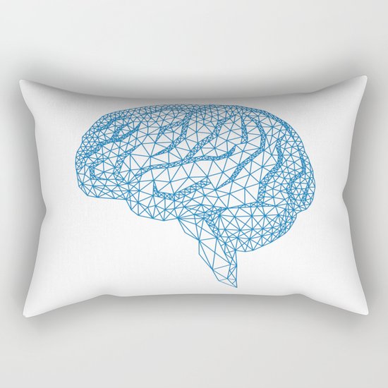 blue human brain Rectangular Pillow