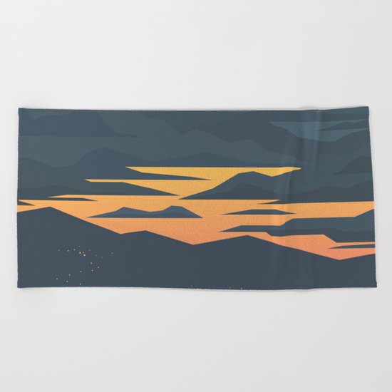 Evening lights Beach Towel