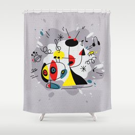 Music inspired by Joan Miro#illustration Shower Curtain