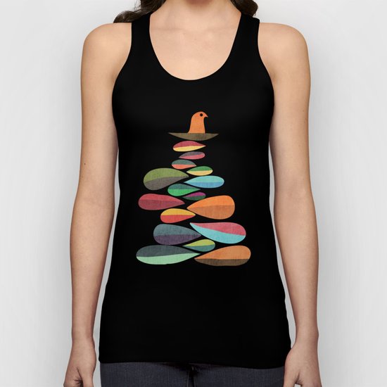 Bird nesting on top of pebbles hill Unisex Tank Top