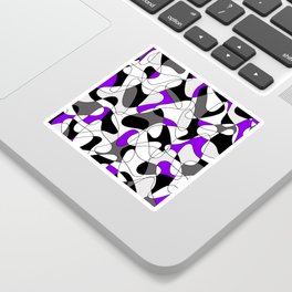 Abstract pattern - purple, gray, black and white. Sticker | Design, Gift, Pattern, Decor, Abstract, Purple, Digital, Holiday, Christmas, Art 