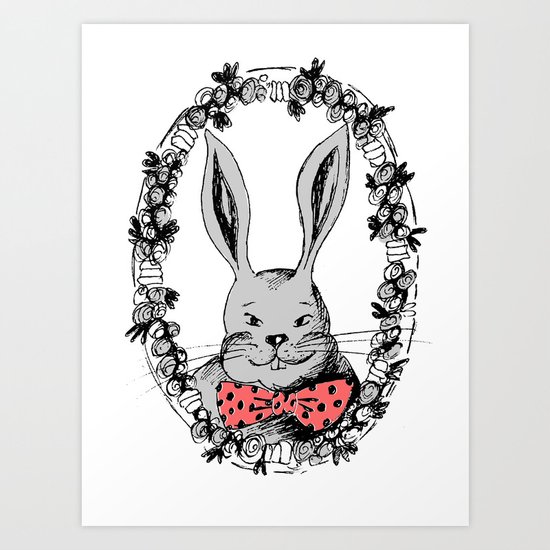 Rabbit portrait Art Print