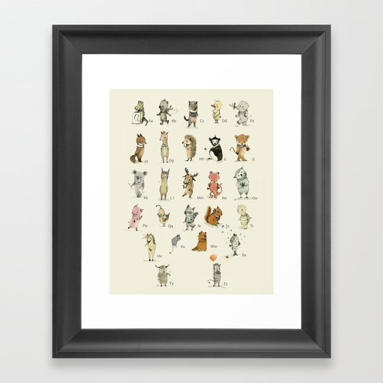 Animal Alphabet, English Framed Art Print