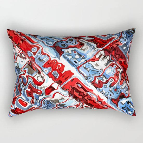 Red White And Blue Abstract Rectangular Pillow