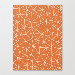 Vintage Orange & Cream Geometric Triangle Abstract Pattern Design Canvas Print