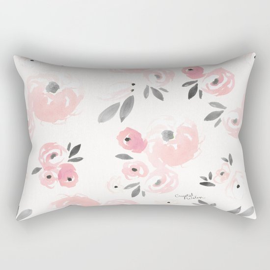 Sweet Blush Blooms Rectangular Pillow
