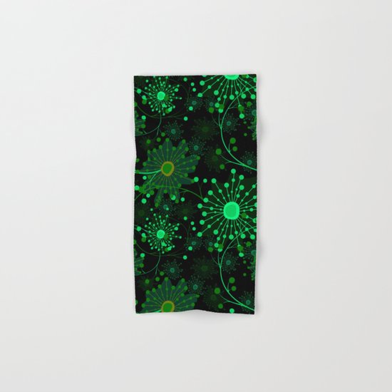 Black and green abstract pattern . Hand & Bath Towel