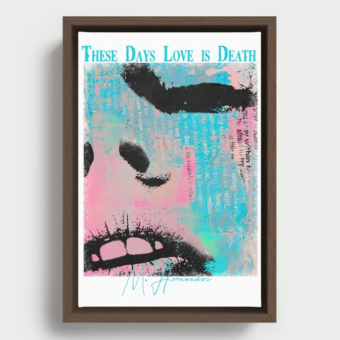 Love is Death Framed Canvas