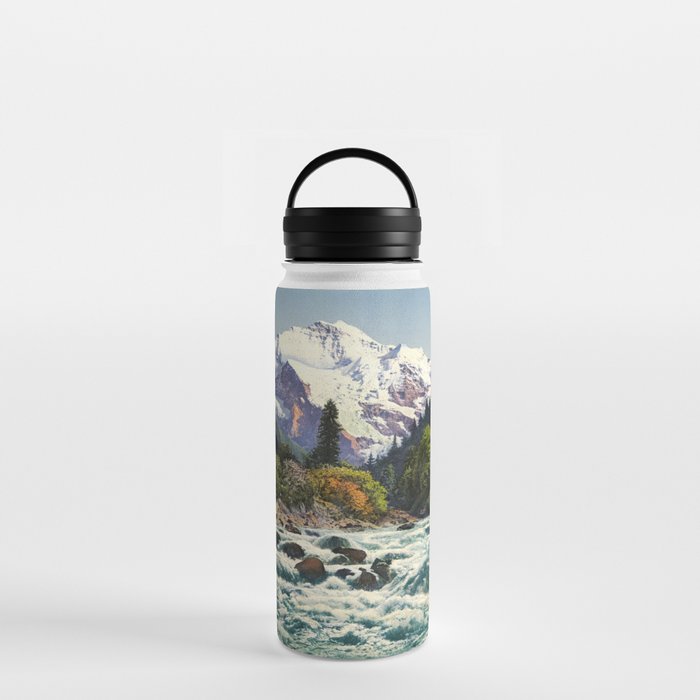 Mountains Forest Rocky River Water Bottle