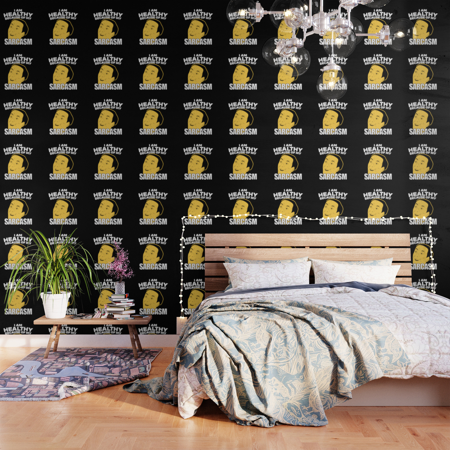 I Am Healthy Because Of My Sarcasm Funny Joke Meme Illustration Wallpaper By Wobbel Society6