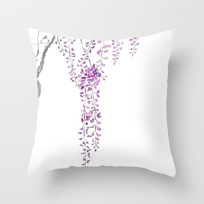 purple wisteria 2019 Throw Pillow