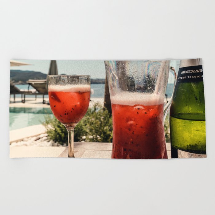 Spain Photography - Cold Refreshment On A Hot Summer Day Beach Towel