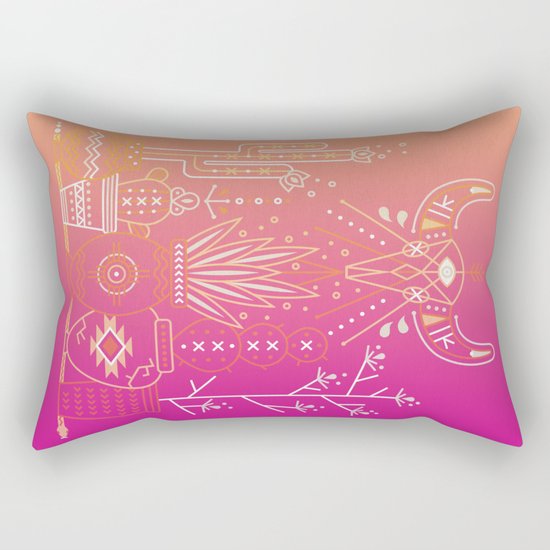 Santa Fe Garden – Pink Sunset Rectangular Pillow