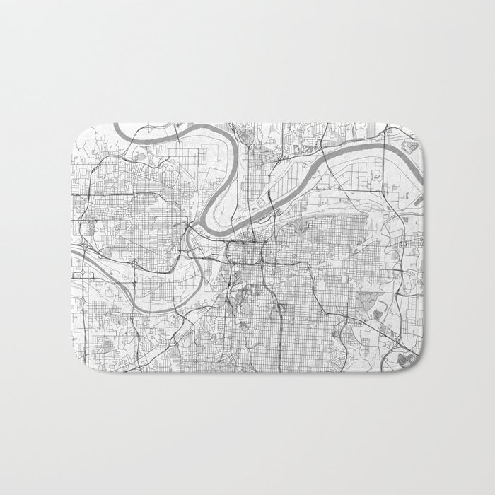 Kansas City Map Line Bath Mat