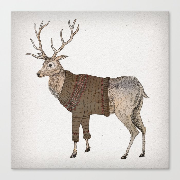 Winter Stag Canvas Print