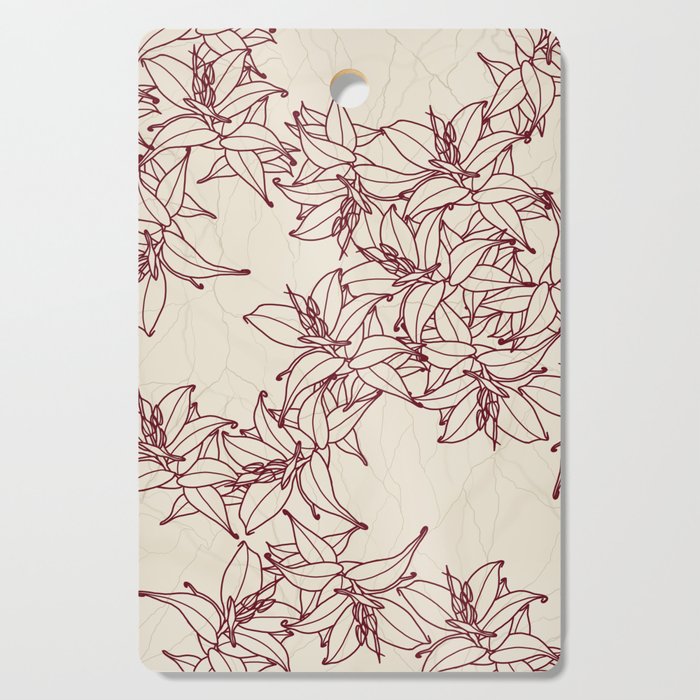 Tiger Lily in Marbled Neutral Colours Cutting Board