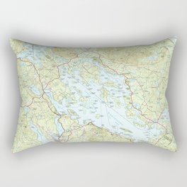 Lake Winnipesaukee Map (1986) Rectangular Pillow