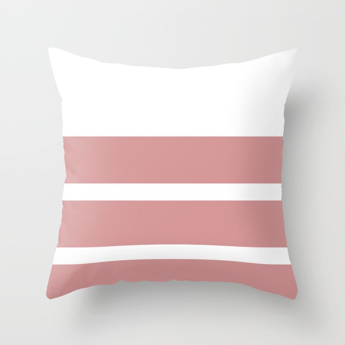 Simple stripes blush red Throw Pillow