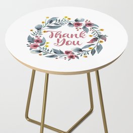 Thank You Note - Cute Floral  Side Table