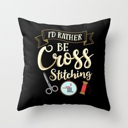Cross Stitch Pattern Beginner Counted Needle Throw Pillow