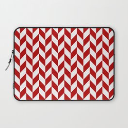 Red and White Herringbone Pattern Laptop Sleeve
